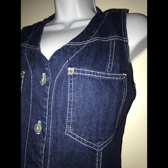 VINTAGE NADA NUFF by CONTEMPO CASUALS DENIM size 5 DOWN BUTTON long dress - Picture 6 of 16